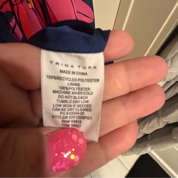 Trina Turk Blue and Pink Patterned Dress - Picture 3 of 3